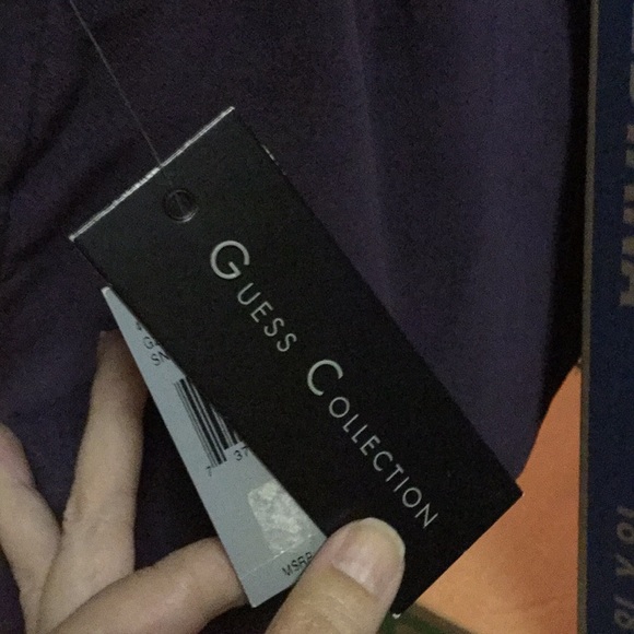 Guess Collection Dual Material Purple Mini-Skirt NWT - Picture 4 of 6